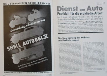 "Dienst am Auto" Tankstellen-Fachzeitschrift 1936 Braunbeck Motor-Verlag 17 Ausgaben (7273)